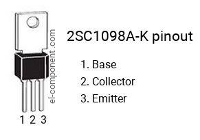 Diagrama de pines del 2SC1098A-K , marcado C1098A-K