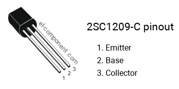 Pinout of the 2SC1209-C transistor, marking C1209-C