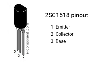 Pinout of the 2SC1518 transistor, marking C1518