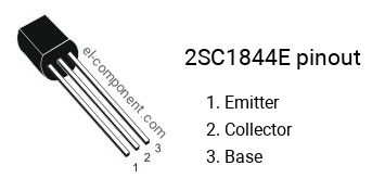 Diagrama de pines del 2SC1844E , marcado C1844E
