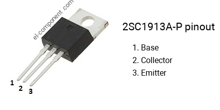 Pinout of the 2SC1913A-P transistor, marking C1913A-P