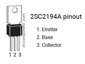 Pinout of the 2SC2194A transistor, marking C2194A