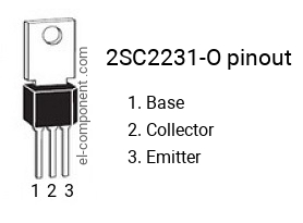 Diagrama de pines del 2SC2231-O , marcado C2231-O