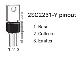 Diagrama de pines del 2SC2231-Y , marcado C2231-Y