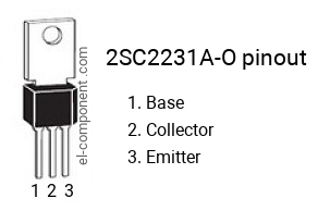 Diagrama de pines del 2SC2231A-O , marcado C2231A-O