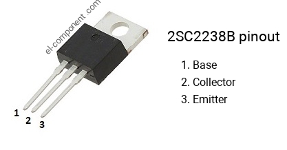 Diagrama de pines del 2SC2238B , marcado C2238B