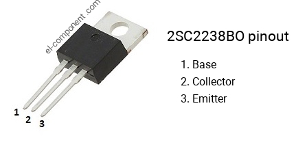 Diagrama de pines del 2SC2238BO , marcado C2238BO