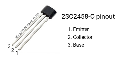 Pinout of the 2SC2458-O transistor, marking C2458-O
