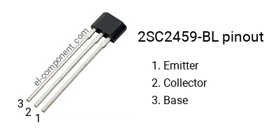 Pinout of the 2SC2459-BL transistor, marking C2459-BL