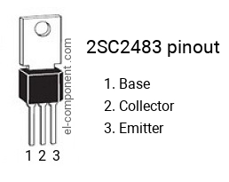 Pinout of the 2SC2483 transistor, marking C2483