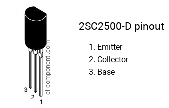 Pinout of the 2SC2500-D transistor, marking C2500-D