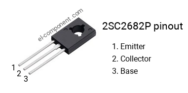 Pinout of the 2SC2682P transistor, marking C2682P