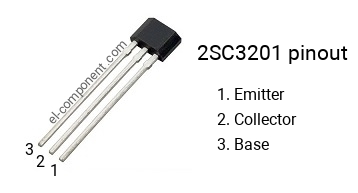 Pinout of the 2SC3201 transistor, marking C3201