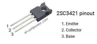 Diagrama de pines del 2SC3421 , marcado C3421