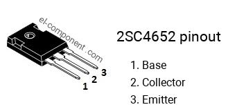 Pinout of the 2SC4652 transistor, marking C4652