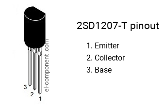 Pinbelegung des 2SD1207-T , Kennzeichnung D1207-T