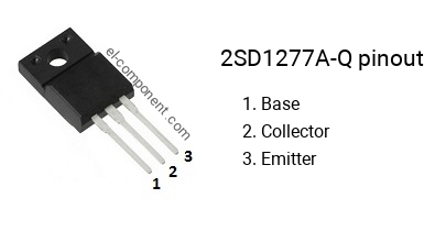 Pinout of the 2SD1277A-Q transistor, marking D1277A-Q