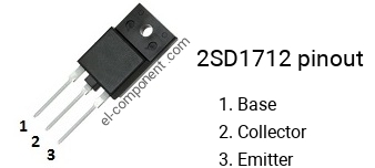 Pinout of the 2SD1712 transistor, marking D1712