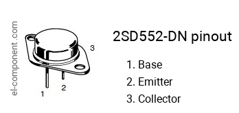 Pinout of the 2SD552-DN transistor, marking D552-DN