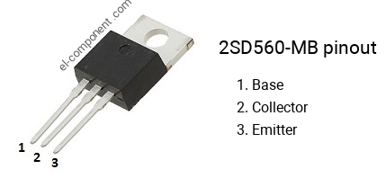 Brochage du 2SD560-MB , marquage D560-MB