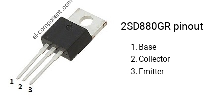 Pinbelegung des 2SD880GR , Kennzeichnung D880GR