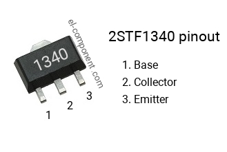 Diagrama de pines del 2STF1340 smd sot-89 , smd marking code 1340