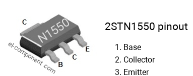 Diagrama de pines del 2STN1550 smd sot-223 , smd marking code N1550