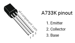 Pinout of the A733K transistor
