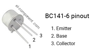 Pinout of the BC141-6 transistor