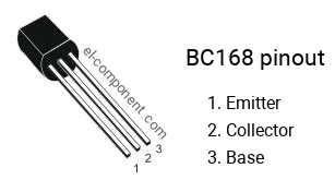 Diagrama de pines del BC168 