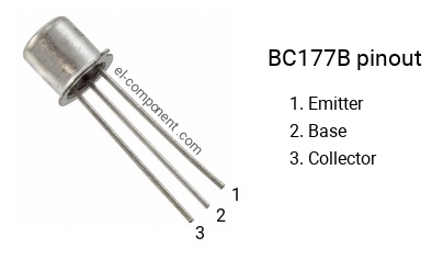 Diagrama de pines del BC177B 