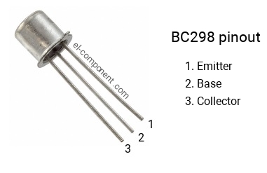 Diagrama de pines del BC298 