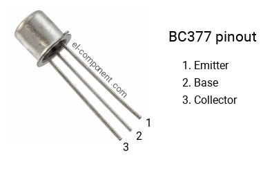 Diagrama de pines del BC377 