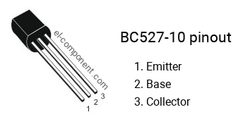 Pinout of the BC527-10 transistor