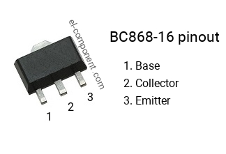 Pinout of the BC868-16 smd sot-89 transistor