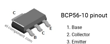 Brochage du BCP56-10 smd sot-223 