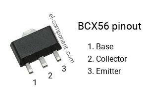 Diagrama de pines del BCX56 smd sot-89 