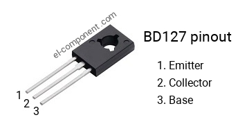 Pinout of the BD127 transistor