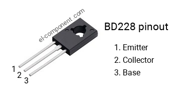 Pinout of the BD228 transistor