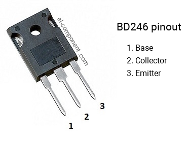 Pinout of the BD246 transistor