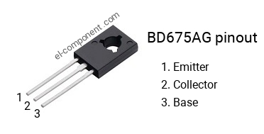 Pinout of the BD675AG transistor