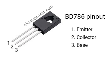 Pinout of the BD786 transistor