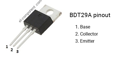 Pinout of the BDT29A transistor