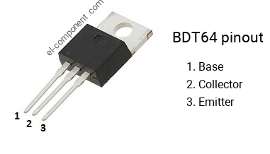 Pinout of the BDT64 transistor