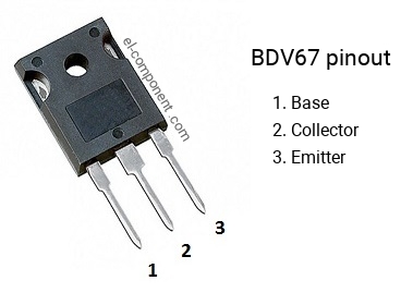 Pinout of the BDV67 transistor