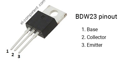 Pinout of the BDW23 transistor