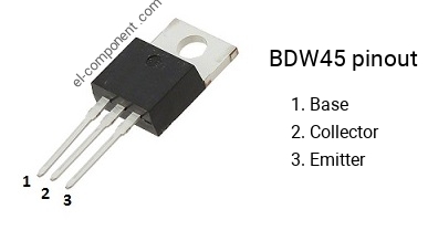 Pinout of the BDW45 transistor