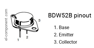 Diagrama de pines del BDW52B 