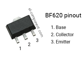 Pinout of the BF620 smd sot-89 transistor