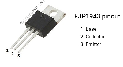 Pinout of the FJP1943 transistor